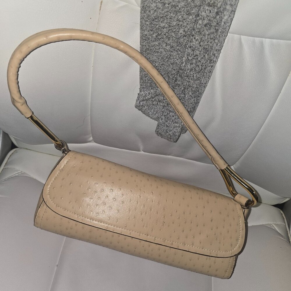 Bueno Faux Ostrich Leather Shoulder Bag